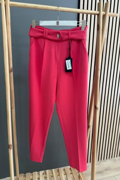 Ceremony Kemerli Havuç Pantolon Fuşya