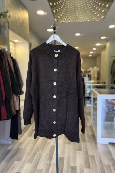 Magazin Angora Gold Düğmeli Hırka Kahverengi