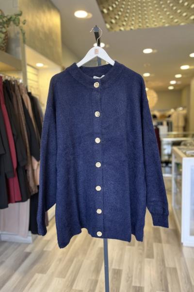 Magazin Angora Gold Düğmeli Hırka Lacivert