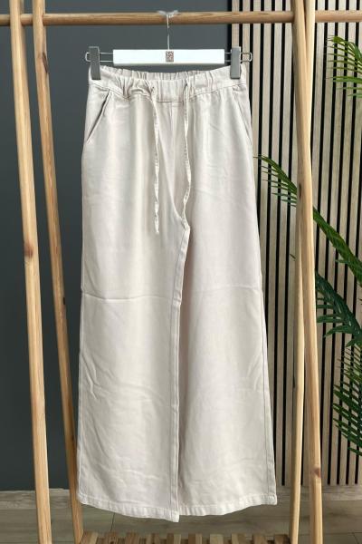 Magazin BELİ LASTİKLİ ARKASI CEPLİ PANTOLON Ekru
