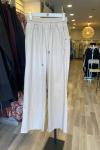 Magazin Beli Lastikli Tensel Pantolon Ekru