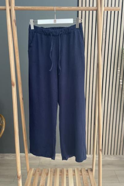 Magazin BELİ LASTİKLİ ARKASI CEPLİ PANTOLON Koyu Lacivert