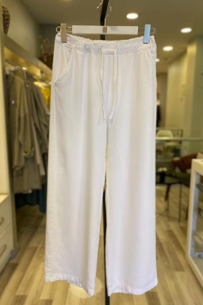 Magazin BELİ LASTİKLİ ARKASI CEPLİ PANTOLON Beyaz