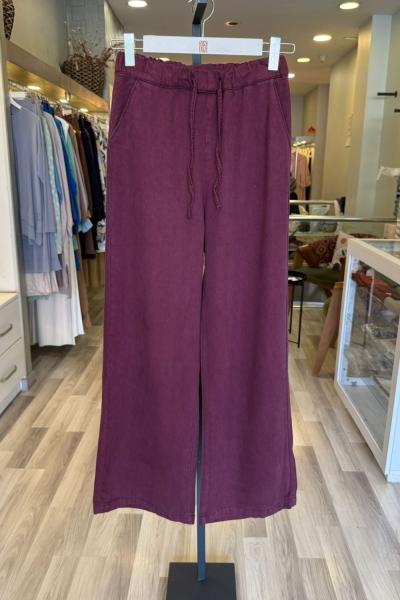 Magazin BELİ LASTİKLİ ARKASI CEPLİ PANTOLON Bordo