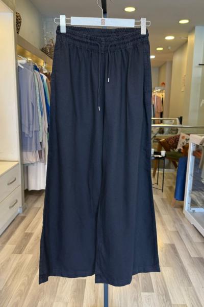 Magazin Beli Lastikli Cepli Bol Kot Pantolon Siyah