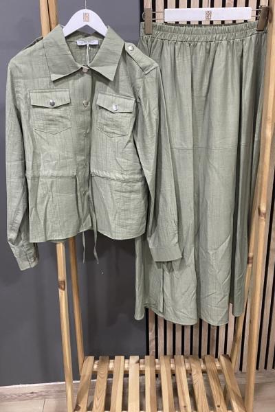 Magazin Çilek Etek Takım Haki