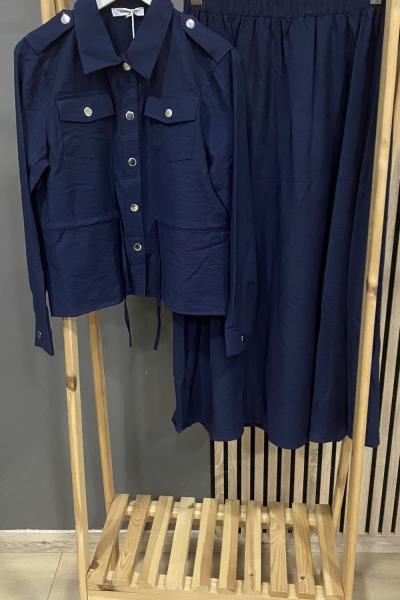 Magazin Çilek Etek Takım Lacivert