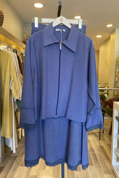 Magazin Dantelli Lyocell Takım İndigo