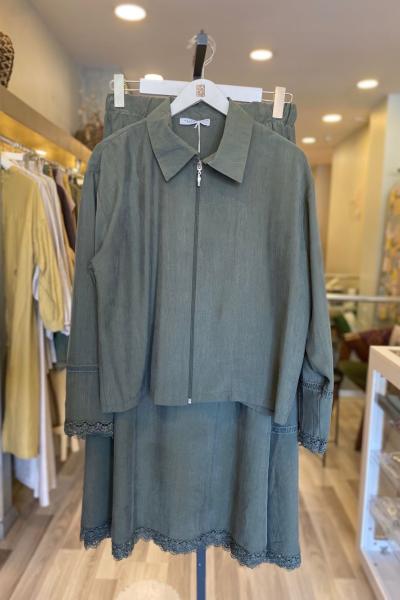 Magazin Dantelli Lyocell Takım Yeşil