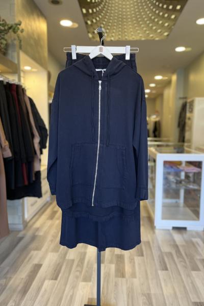 Magazin Kapüşonlu Tencel Takım Lacivert