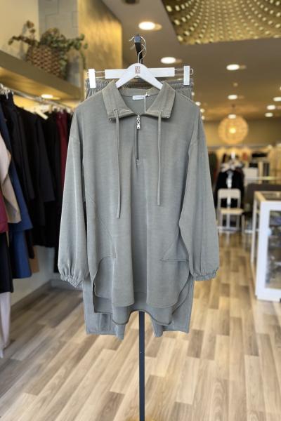 Magazin Kol Bileği Lastikli Balıkçı Yaka Tensel Takım Yeşil