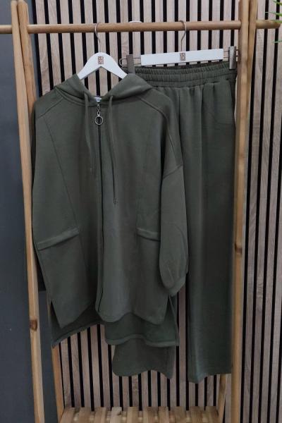 Magazin Modal Kapuşonlu Takım Haki