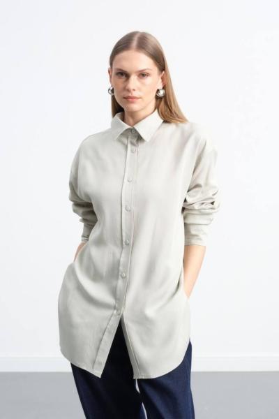 Magazin Tensel Basic Gömlek Taş Rengi