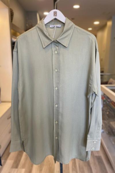 Magazin Tensel Basic Gömlek Yeşil