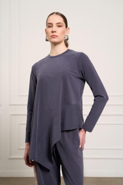 Mascara Asimetrik Örme Bluz Lacivert