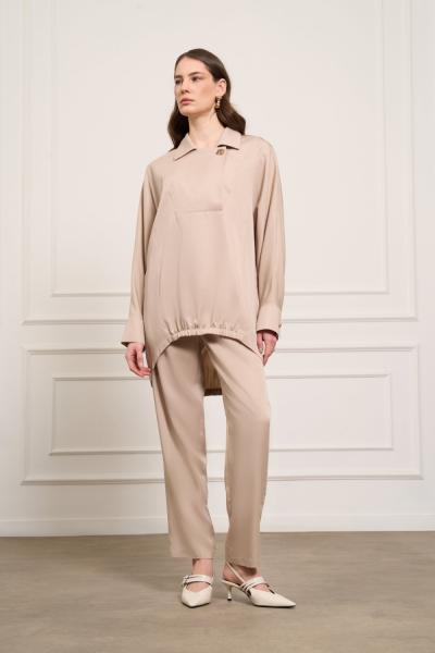 Mascara Beli Lastikli Pantolon  Taş Rengi