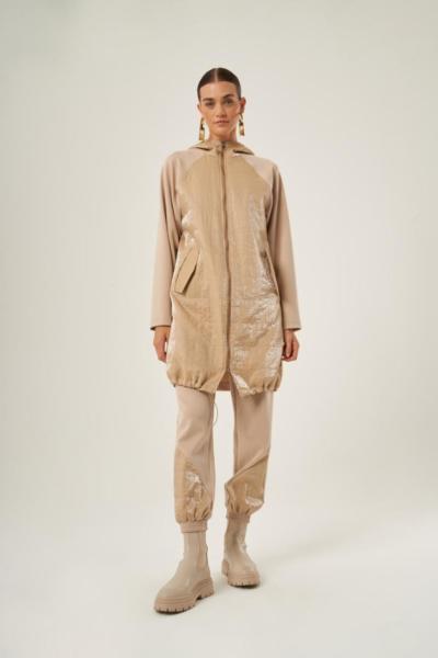 Mascara Fermuarlı Ceket Pantolon Takım  Bej