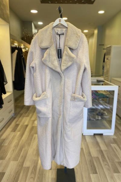 Mascara Kürk Yaka Palto  Taş Rengi