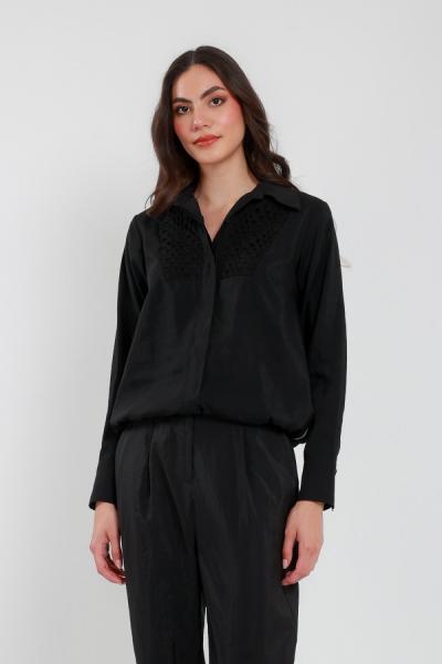 Mascara Nakış İşlemeli Gömlek Siyah
