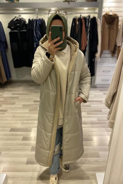 Mascara Tasarım Çift Taraflı Mont Açık Camel