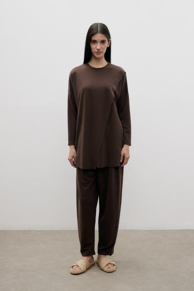 Merwish Bambu Makas Takım Kahverengi