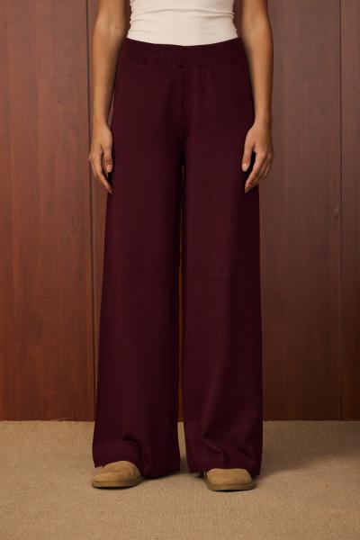 Merwish Basic Triko Pantolon  Bordo