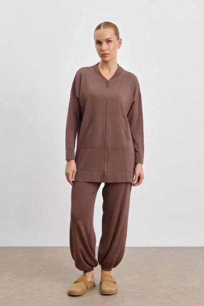 Merwish Bohem Hırkalı Takım Kahverengi