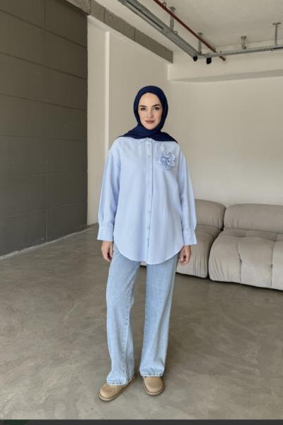 Merwish Dream Gömlek Açık Mavi