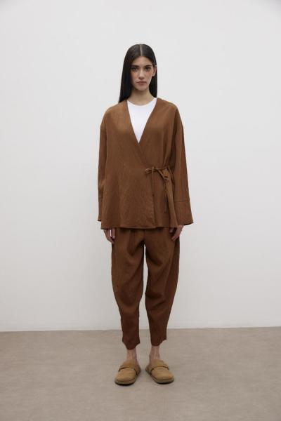 Merwish Kimono Takım Kahverengi