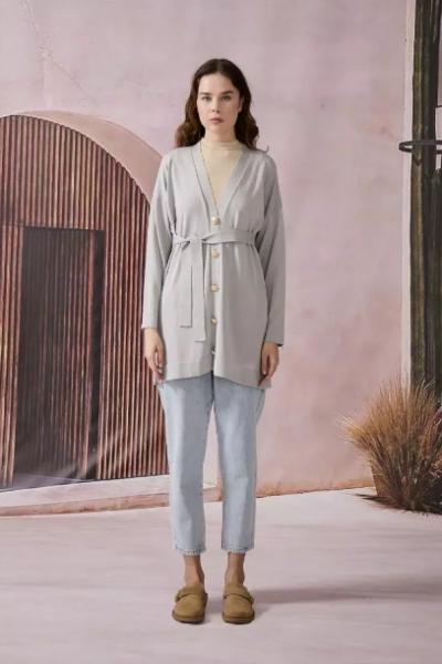 Merwish Kolej Hırka Gri