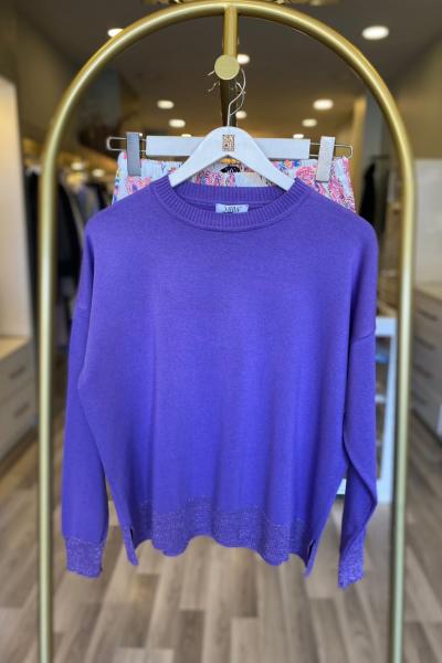 Merwish Krep Triko Takım Mor