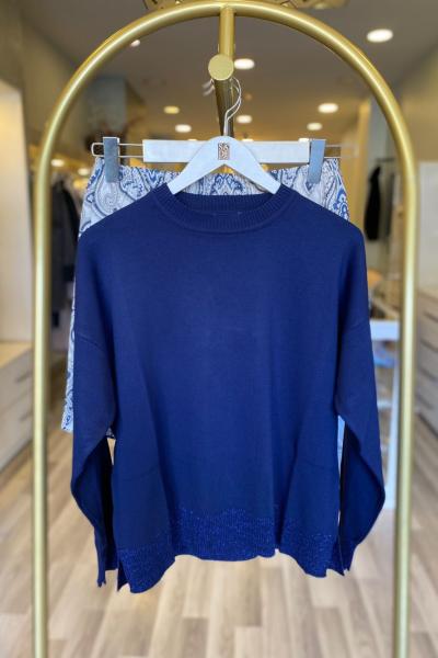 Merwish Krep Triko Takım Lacivert