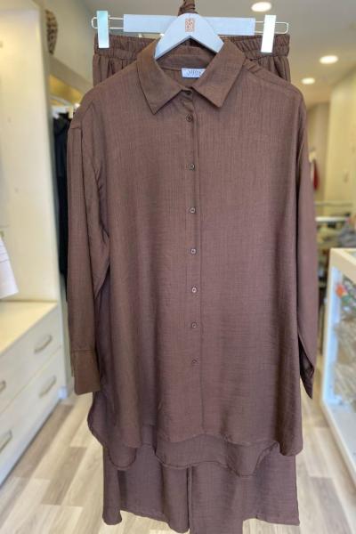 Merwish Malibu Takım Kahverengi