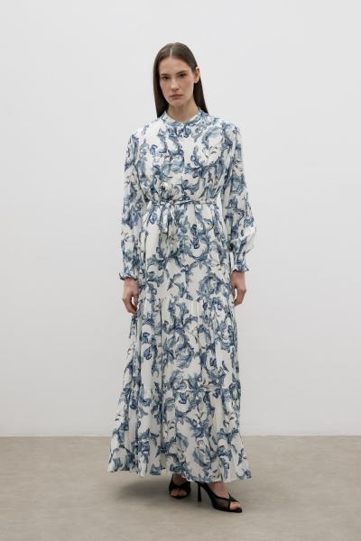 Merwish MERWISH LADY ELBİSE BAHAR RÜZGARI Saks Mavisi