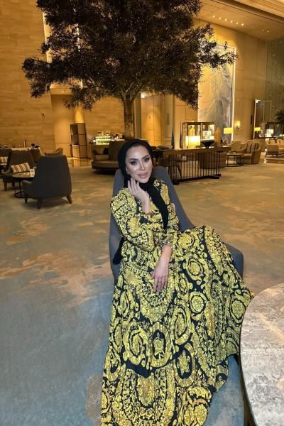 Merwish MERWISH YAZ ELBİSE SİYAH SARI Sarı