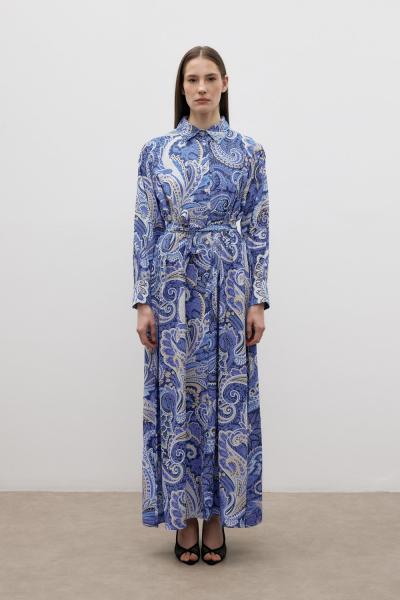 Merwish MERWISH ETNİK YAZ ELBİSE MAVİ LACİVERT  Lacivert