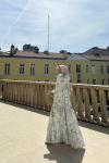 Merwish MERWISH YAPRAK ESİNTİSİ YAZ ELBİSE  Buz Mavisi