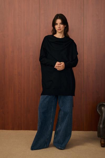 Merwish Meryy Triko Tunik Siyah