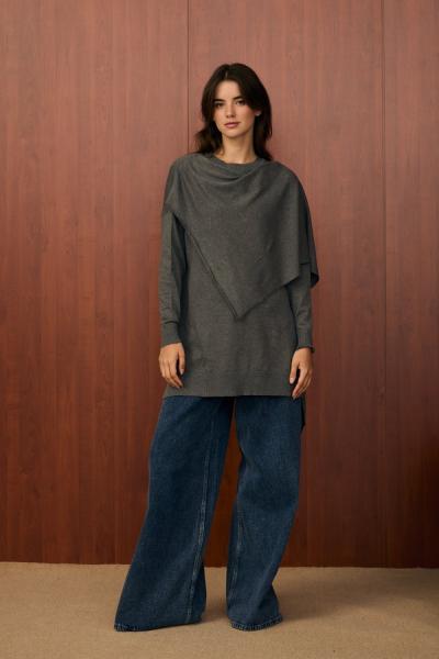 Merwish Meryy Triko Tunik Antrasit