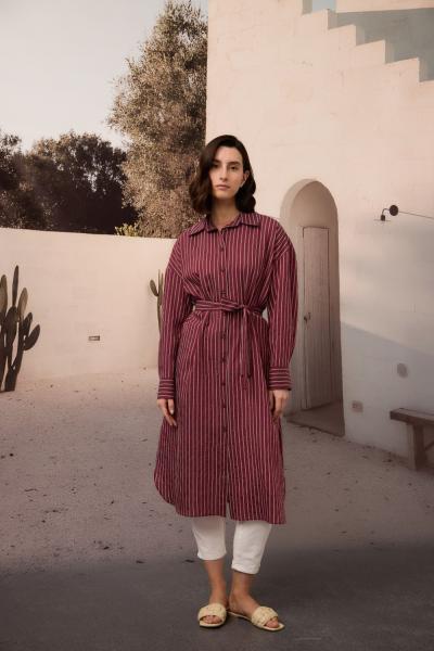 Merwish Mono Uzun Tunik Bordo
