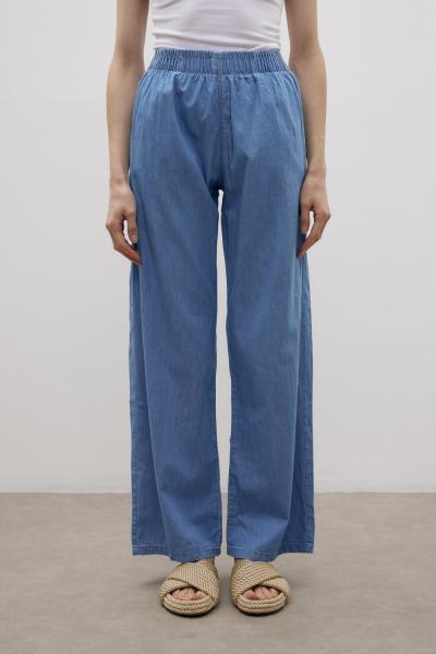 Merwish Palazzo Tensel Pantolon Mavi