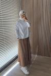 Merwish Poplin Basic Etek Camel