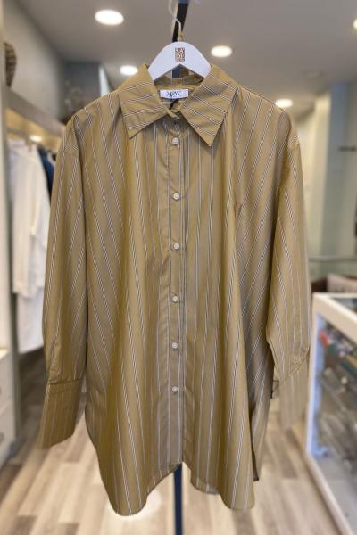 Merwish Retro Gömlek  Vizon