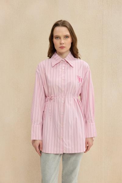 Merwish Retro Gömlek  Pembe