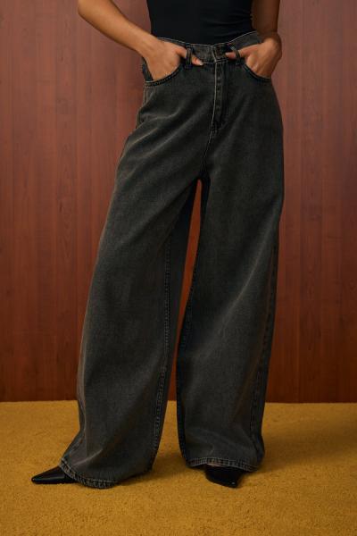 Merwish Salaş Denim Pantolon Gri