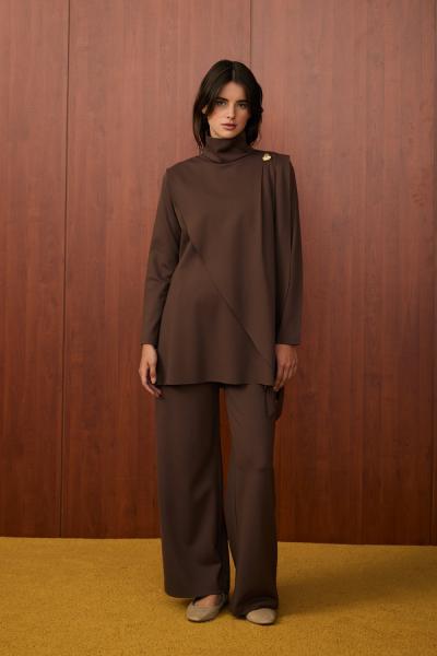 Merwish September Doha Takım Kahverengi