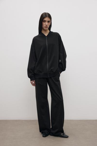 Merwish Taşlı Takım Siyah