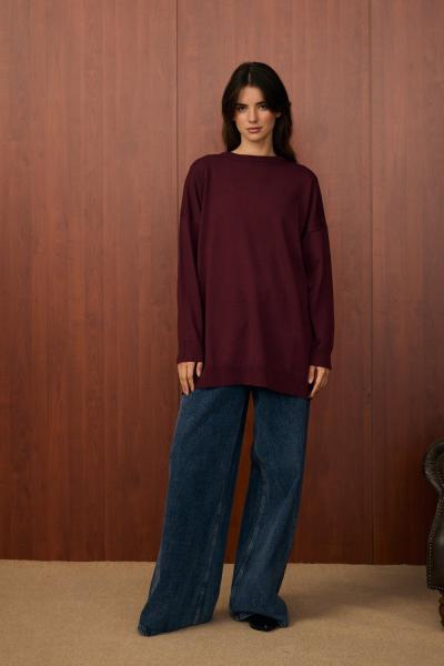 Merwish Venedik Triko Tunik Bordo