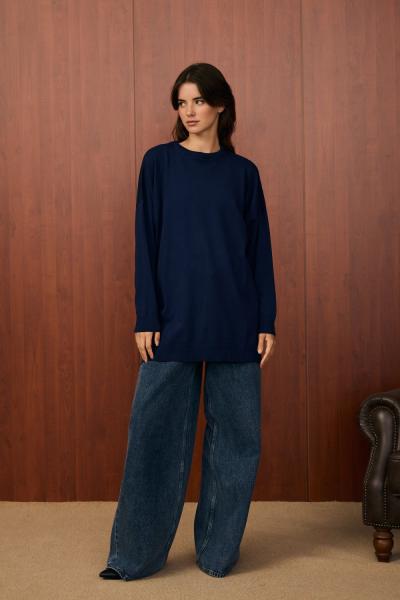 Merwish Venedik Triko Tunik Lacivert