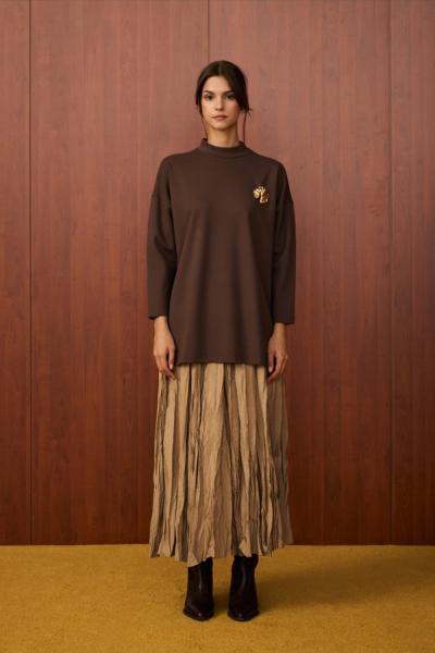 Merwish Vega Tunik Kahverengi